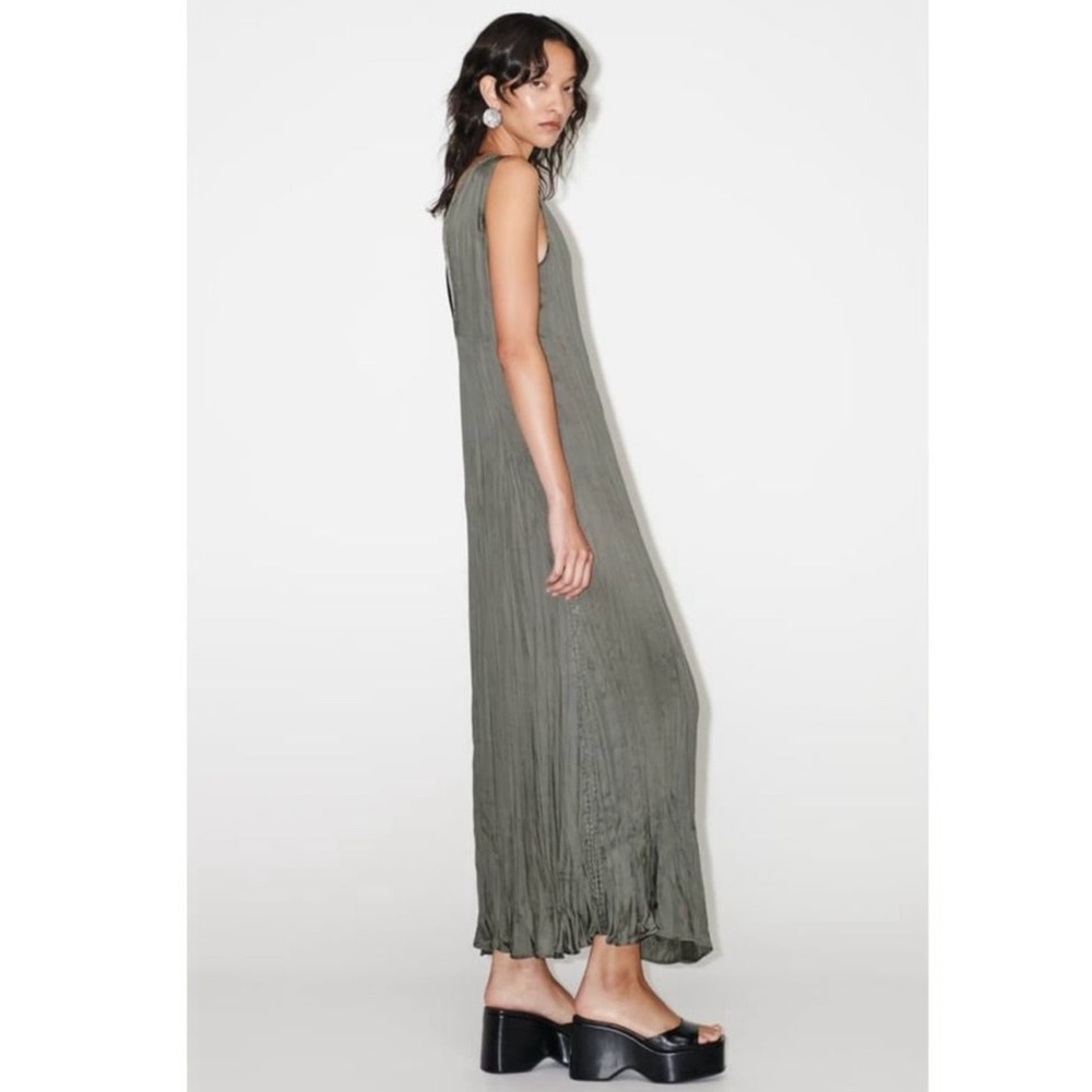 Zara Olive Green Maxi Dress - Picture 5 of 5